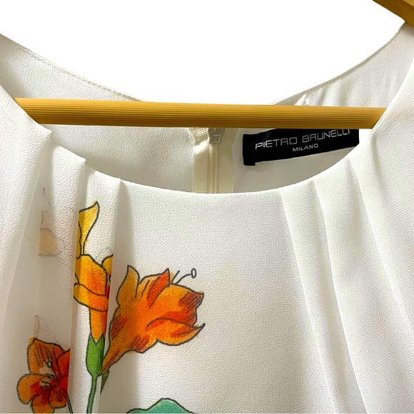 Pietro Brunelli Floral Chiffon Maternity Dress, Size L - Picture 2 of 3